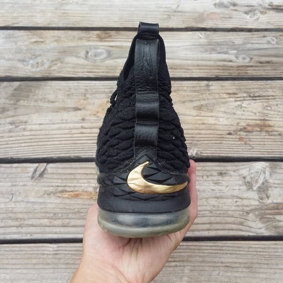 Men Nike LeBron James 15 Black Gold Basketball Shoes Sneakers main image 5
